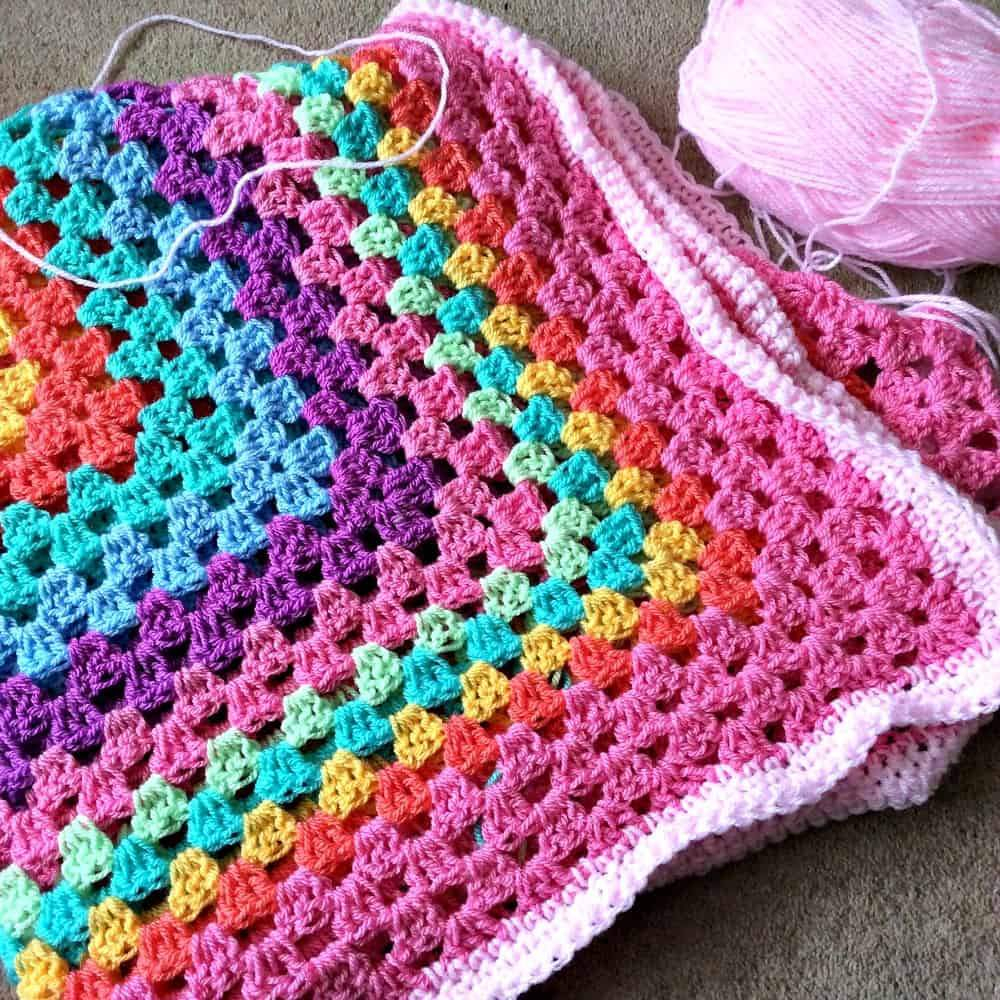 Baby Blanket Crochet Pattern Easy  Awesome The Handmade Dress Filled In Granny Square Ba Blanket Easy