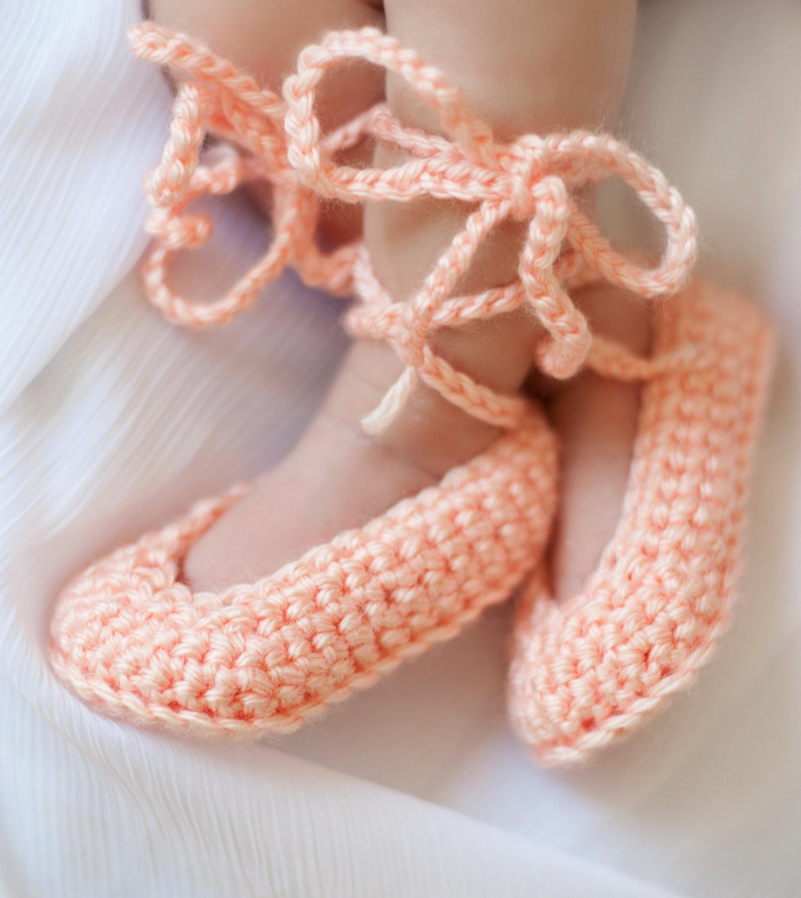 Crochet Baby Ballet Slippers Pattern Ready To Ship Ballet Slippers Ba ...