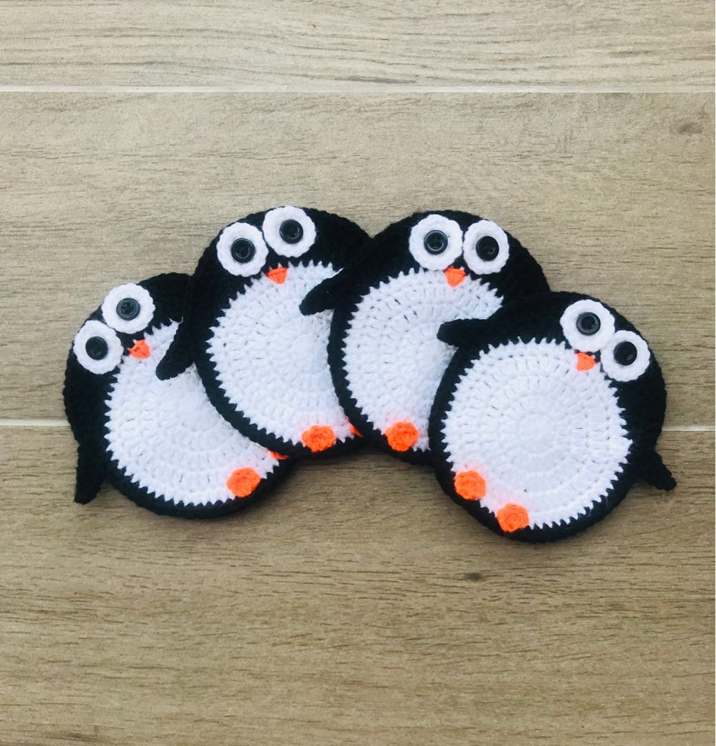 Free Christmas Coaster Crochet Pattern for You Penguin Crochet Coasters Design Craft Handmade Craft On Carousell