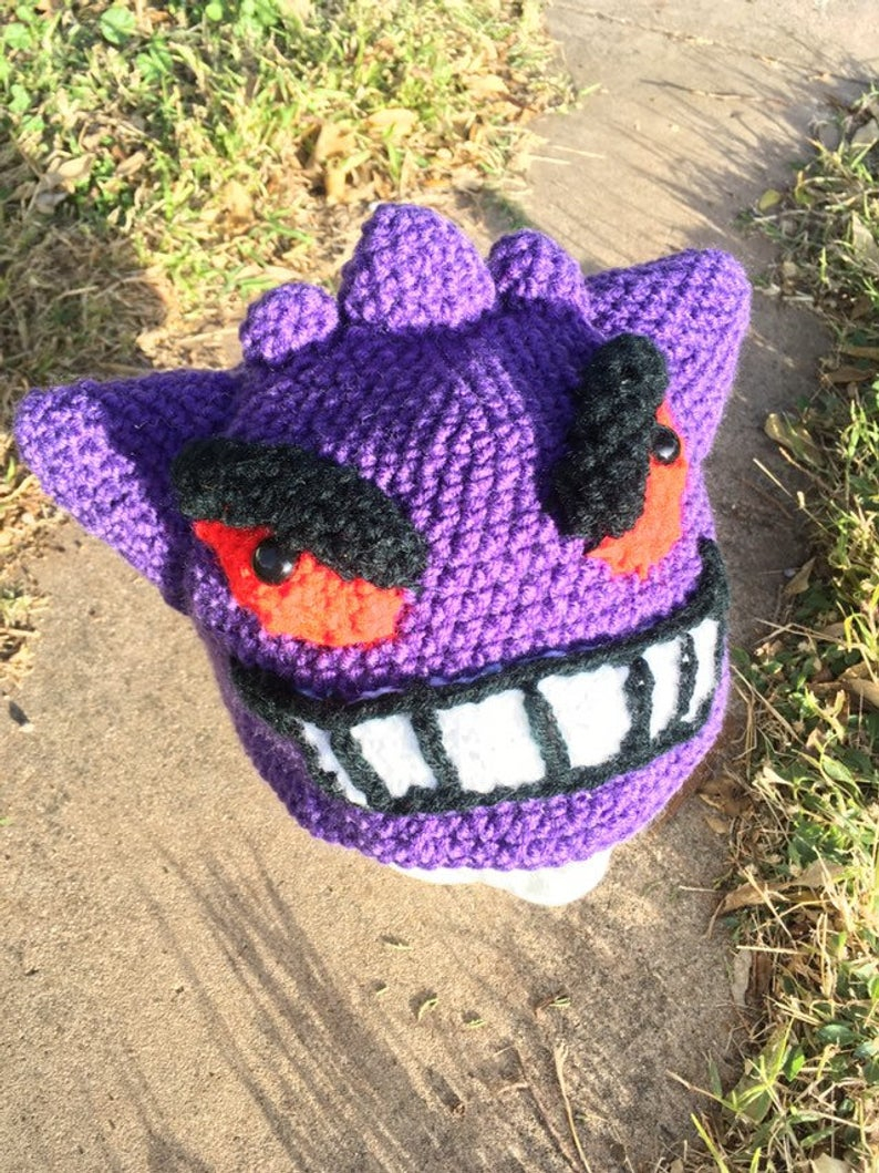 Gengar Crochet Patterns for Free Made To Order Gengar Inspired Hat